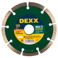Круг алмазный отрезной универсальный сегментный для УШМ DEXX "MULTI UNIVERSAL" 125х22.2мм 36701-125_z01
