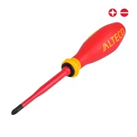 Отвертка крест-шлиц диэлектрическая VDE Slim PZ/SL 2x100 мм ALTECO 0908-VDE-PZSL2-X