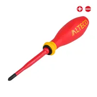 Отвертка крест-шлиц диэлектрическая VDE Slim PH/SL 2x100 мм ALTECO 0908-VDE-PHSL2-X