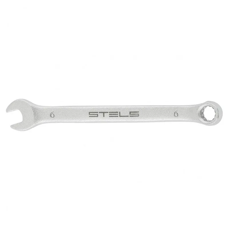 Ключ комбинированный STELS CrV матовый хром 6мм 15202