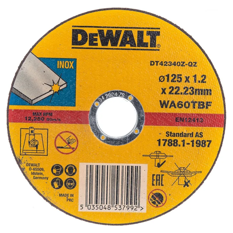 Отрезной круг по металлу DeWALT "INDUSTRIAL" 125х1.2x22.2мм DT42340Z-QZ