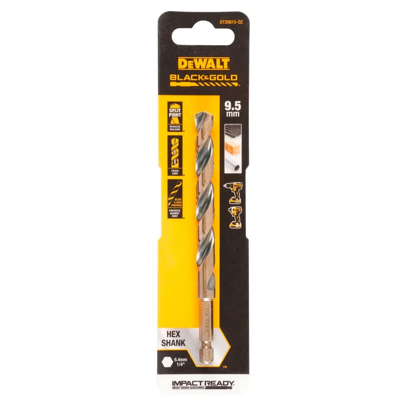 Сверло по металлу DeWALT "BLACK & GOLD" 9.5х92х130мм DT20615-QZ